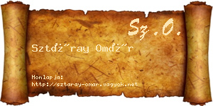 Sztáray Omár névjegykártya